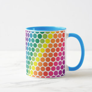 Pointe de polka colorée, tasse à taches motif