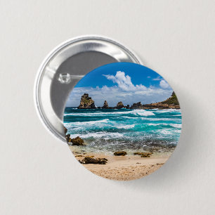 Pointe des Chateaux, Grande-Terre, Guadeloupe 2 Inch Round Button