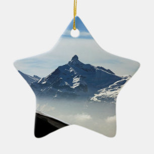 Pointe Percee Morzine France Holiday Card Poster P Ceramic Ornament
