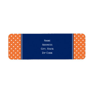 Pointe Polka blanche orange avec Bleu Royal