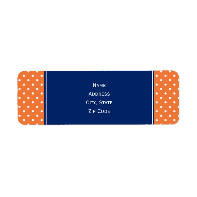 Pointe Polka blanche orange avec Bleu Royal (Devant)