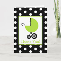 Pointe Polka et Merci de transport vert Baby showe