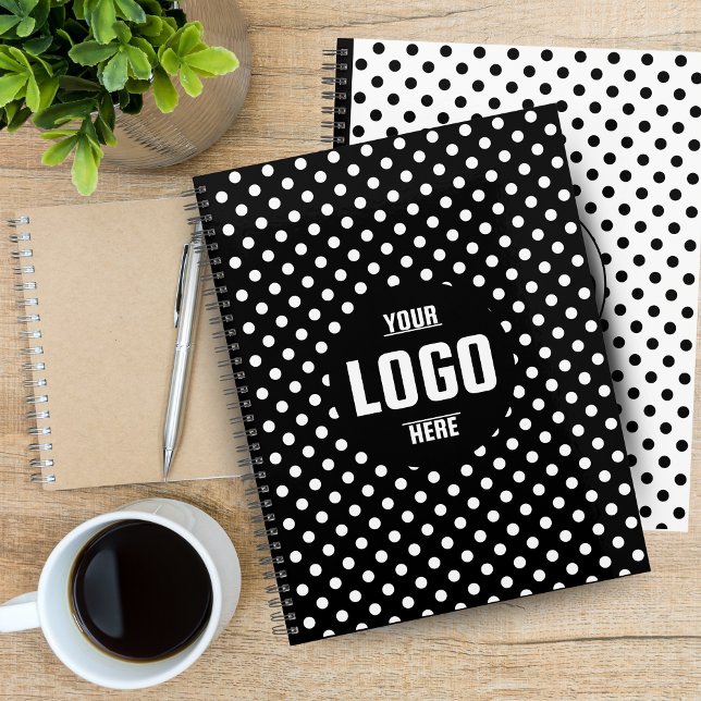 Pointe Polka Noir & Blanc Personnalisé 2026 Entrep (Black & White Polka Dot Custom 2026 Business Planner)