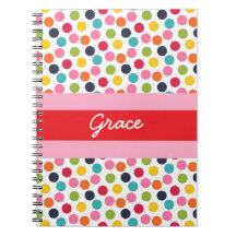 Pointe Polka rouge et rose - Livre de notes person