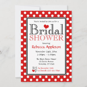 Pointe Rouge Coeur Rouge Invitations de douche nup