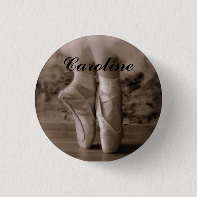 Pointe Shoe - Caroline 1 Inch Round Button (Front)