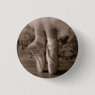 Pointe shoes sepia 1 inch round button