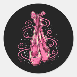 Pointe Shoes Toe Dancing Ballerina Ballet Shoes  Classic Round Sticker