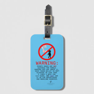 Pointe Shoes Warning Sky Blue Card Slot Luggage Tag