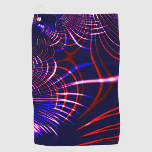 Pointed curves from blue to red and white. Lilac? Golf Towel