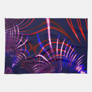 Pointed curves from blue to red and white. Lilac? Kitchen Towel