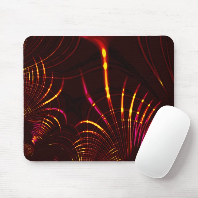 Pointed curves from pink to 'fire colour' mouse pad (With Mouse)