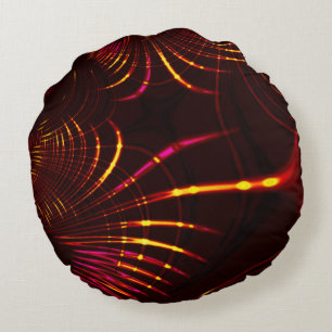 Pointed curves from pink to fire-coloured round pillow