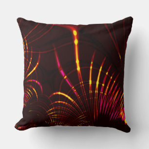 Pointed curves from pink to fire-coloured throw pillow