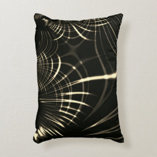 Pointed curves in khaki colour and dark background accent pillow
