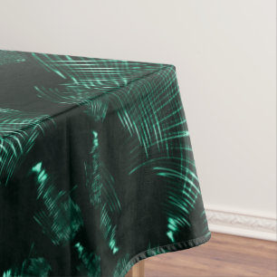 Pointed curves in mix of jungle green and neo mint tablecloth