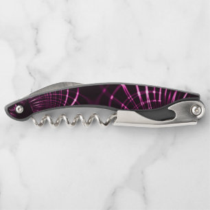 Pointed curves in pink colour and dark background corkscrew