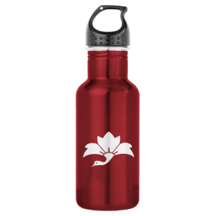 Pointed-leaf crane-shaped rhombic flower 532 ml water bottle