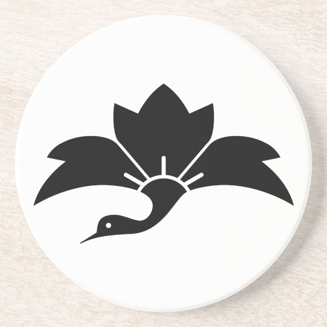 Pointed-leaf crane-shaped rhombic flower coaster (Front)