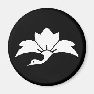 Pointed-leaf crane-shaped rhombic flower magnet