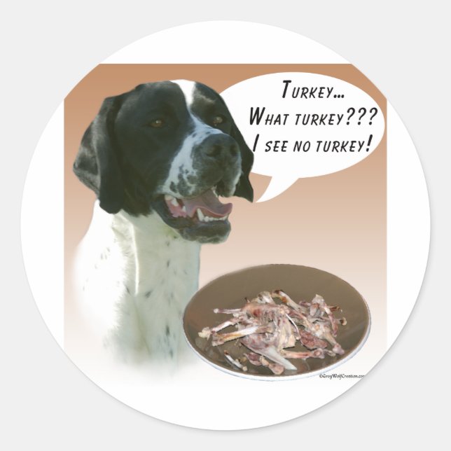 Pointer (black) Turkey Classic Round Sticker (Front)