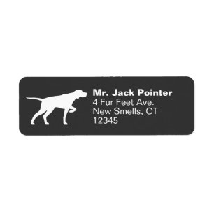 Pointer Chien Silhouette Adresse de retour Étiquet