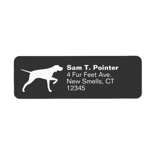 Pointer Chien Silhouette Adresse de retour Étiquet (Devant)