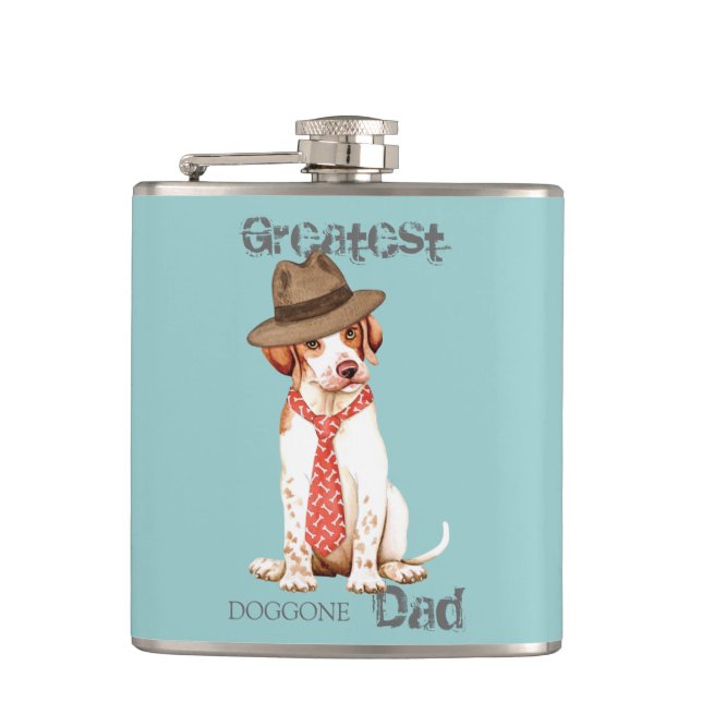 Pointer Dad Hip Flask (Front)