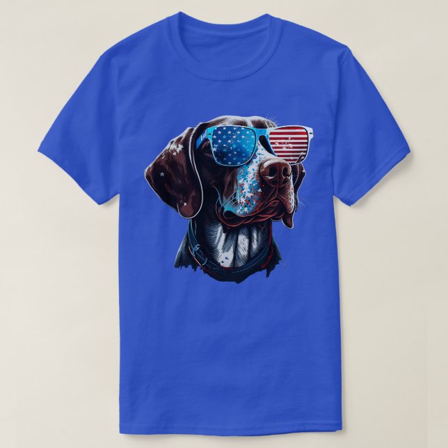 Pointer dog 4th of July 18 T-Shirt (Design Front)