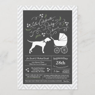 Pointer Dog Baby Shower Neutral Invitation