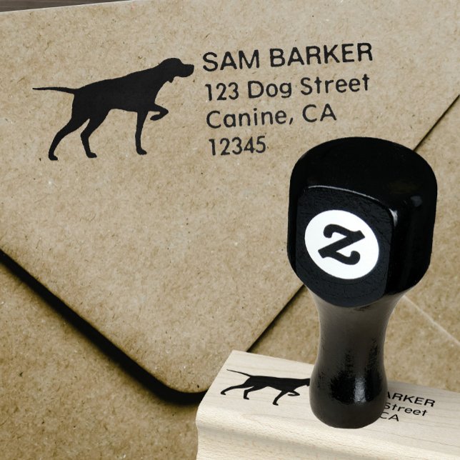 Pointer Dog Breed Silhouette Return Address Rubber Rubber Stamp (Creator Uploaded)