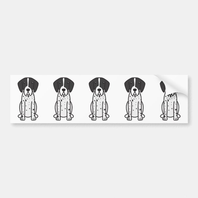 Pointer Dog Cartoon Bumper Sticker (Front)