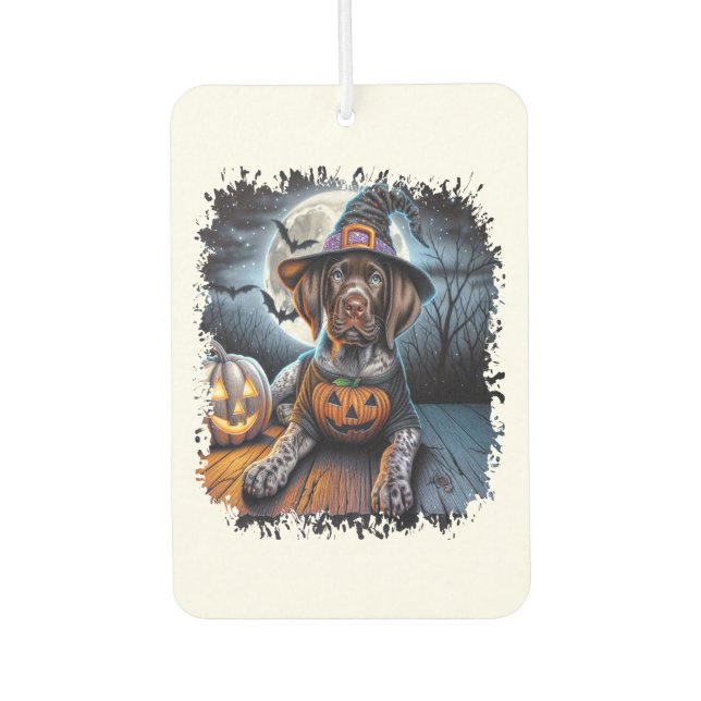 Pointer Dog Halloween Square Air Freshener (Front)