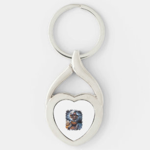 Pointer Dog Halloween Square Keychain