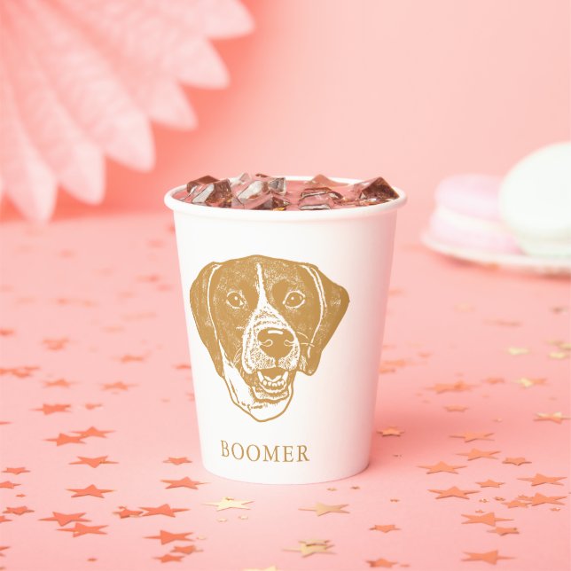 Pointer Dog  Personalized Hand Drawing  Paper Cups (Insitu)