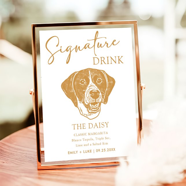 Pointer Dog Personalized Wedding Signature Drink Poster (Creator Uploaded)