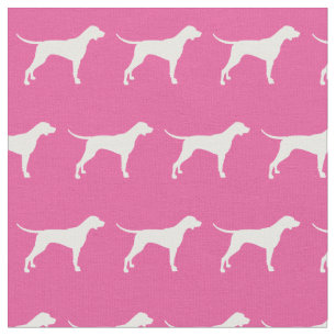 Pointer Dog Silhouette Pet Pink Fabric