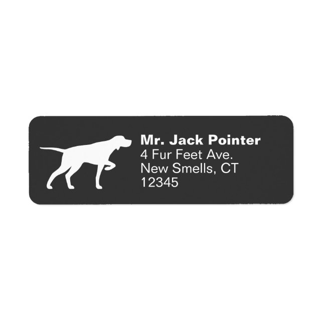 Pointer Dog Silhouette Return Address Labels (Front)