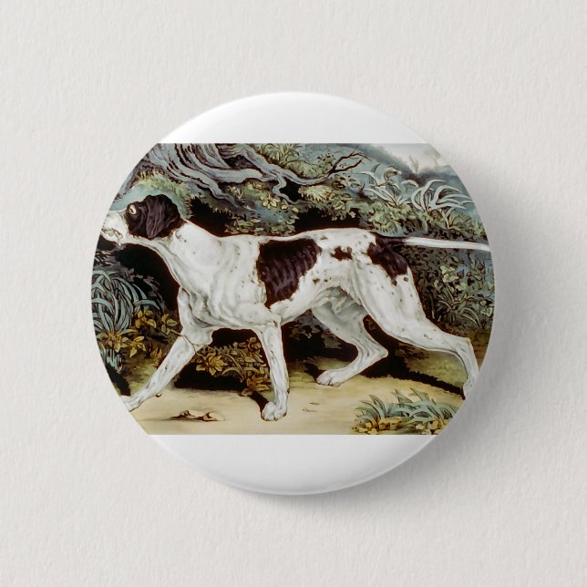 Pointer Dog Water colour 2 Inch Round Button (Front)