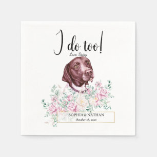 Pointer Dog Wedding Cocktail Napkins