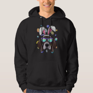 Pointer Easter Bunny Ears Dog Easter Eggs Hunting Hoodie