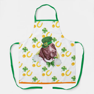 Pointer Holiday Home Decor St Patrick's Day Dog Apron