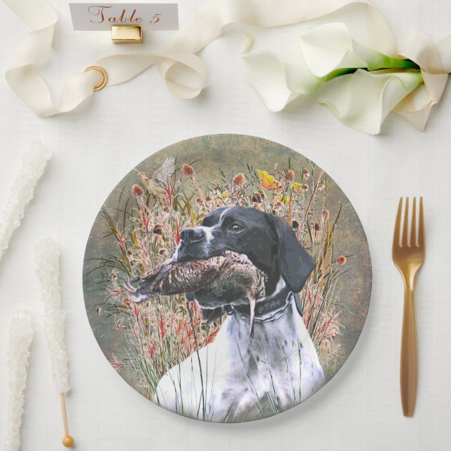 Pointer,  Hunting Woodcock     Paper Plate (Wedding)