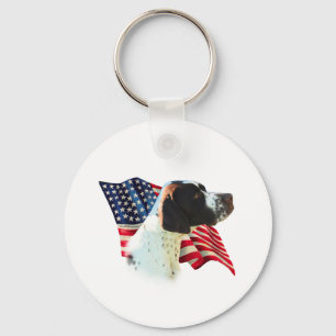Pointer (liver)  Flag Keychain