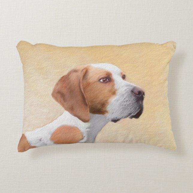 Pointer Painting - Cute Original Dog Art Accent Pillow (Front)