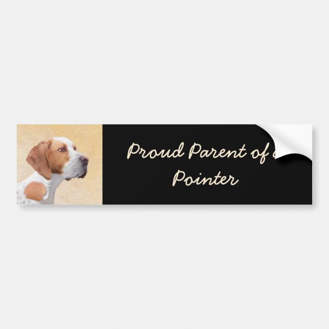 Pointer Painting - Cute Original Dog Art Bumper Sticker (Front)