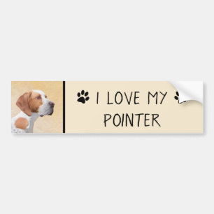 Pointer Painting - Cute Original Dog Art Bumper Sticker