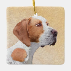 Pointer Painting - Cute Original Dog Art Ceramic Ornament