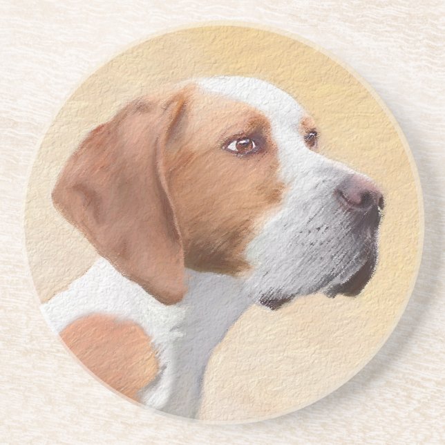 Pointer Painting - Cute Original Dog Art Coaster (Front)