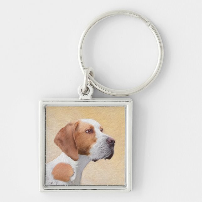 Pointer Painting - Cute Original Dog Art Keychain (Front)